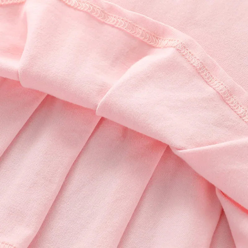 Girls Summer Dress New Children's Polo Pleated Dress Short Sleeve College Style Dresses WT26