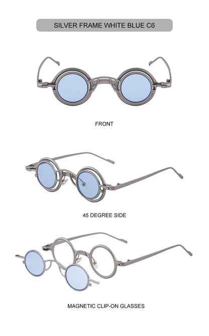 Steampunk Sunglasses For Men Metal Frame Vintage Retro Round Fashion Glasses Punk Dropshipping Gafas De Sol Lunette De Soleil