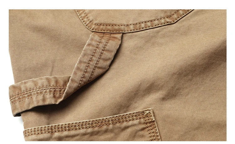 Korean Streetwear High Quality Double Gauge Twill Wash Cargo Pants For Men Clothing Harajuku Cotton Casual Straight Leg Trousers