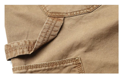 Korean Streetwear High Quality Double Gauge Twill Wash Cargo Pants For Men Clothing Harajuku Cotton Casual Straight Leg Trousers