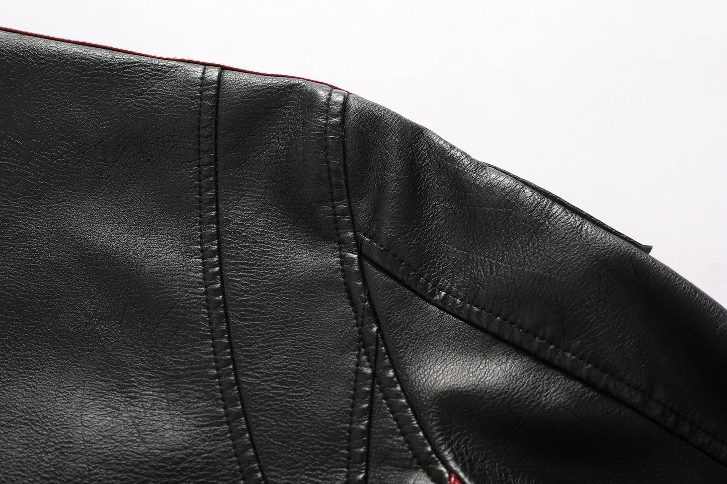 Men's Motorcycle Racing Suit PU Leather Label Color Jacket