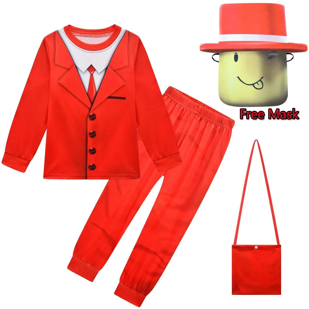 Pocket Devs VR Cosplay Costume Red Suit Set Devs-ROB Game Roleplay Outfit for Boys Girls Halloween Party Cosplay Ready To Ship