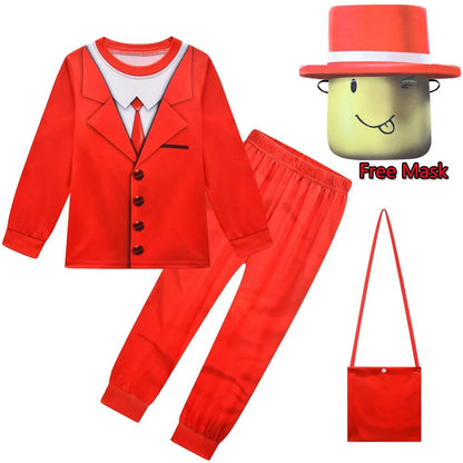 Pocket Devs VR Cosplay Costume Red Suit Set Devs-ROB Game Roleplay Outfit for Boys Girls Halloween Party Cosplay Ready To Ship
