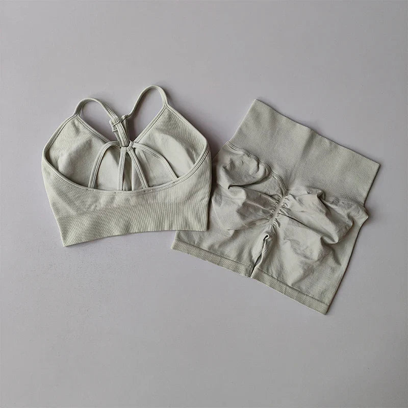 Butt Lifting Fitness Shorts Lifting Set for Women's Elastic Breathable Quick-drying Sports Underwear Beautiful Back Yoga Suit