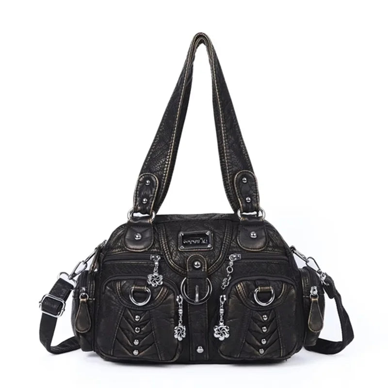 Women Handbags Fashion Satchel Top-handle Handbag PU Shoulder Bag 10.6"x8.3" Dumpling Pack Multi-pockets Shoulder Bags
