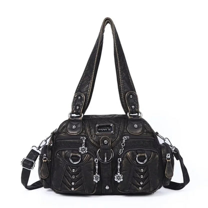 Women Handbags Fashion Satchel Top-handle Handbag PU Shoulder Bag 10.6"x8.3" Dumpling Pack Multi-pockets Shoulder Bags