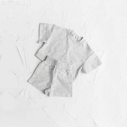 2pcs 2023 Kids Basic Tracksuits Summer Solid Baby Boy Sport Outfits Children Clothes Sets T-Shirt Shorts Set for Toddler Girls