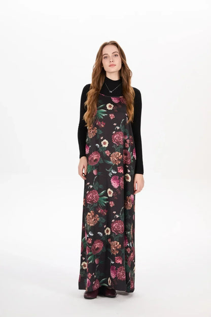 AS AW25 woman clothing mockneck + elegance slip satin dress matching look adjustable maxi floor length lady wear