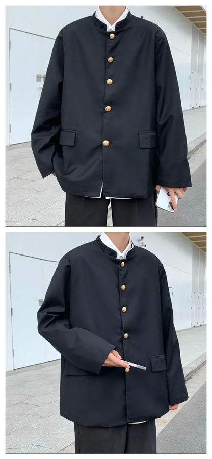 Spring Men's Casual Jacket Small Suit Japanese Style DK Uniform Student Coat Gakuran Youth Fashion Clothing