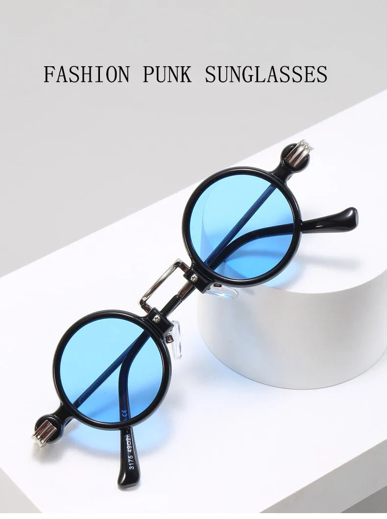 Round Steampunk Sunglasses For Men Retro Fashion Punk Sunglasses Women Trendy Vintage Glasses Dropshipping Gafas De Sol Hombre