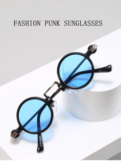Round Steampunk Sunglasses For Men Retro Fashion Punk Sunglasses Women Trendy Vintage Glasses Dropshipping Gafas De Sol Hombre