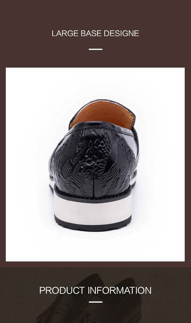 Black Dress Tassel Loafer Leather Shoes for Men Zapatos Para Hombre Upper Print Casual Shoes Daily Wear Business Leather Shoes