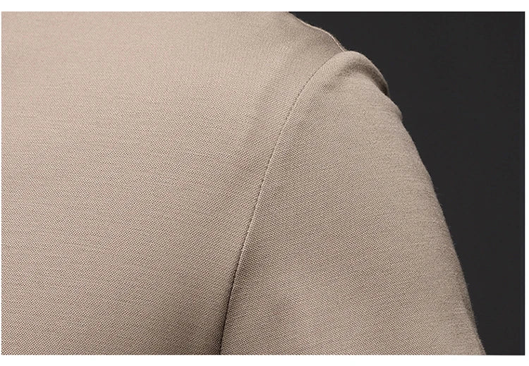 Mulberry Silk Men's Polo Shirts Luxury Long Sleeve Solid Color Golf Male T-shirts Spring Autumn Business Casual Man Tees