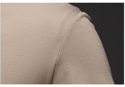 Mulberry Silk Men's Polo Shirts Luxury Long Sleeve Solid Color Golf Male T-shirts Spring Autumn Business Casual Man Tees