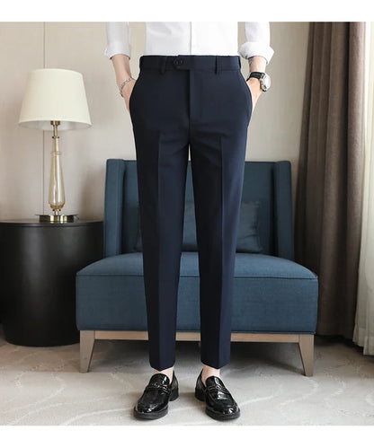 Plus size 44 42 40 Men Business Social Suit Pant 2024 Spring Formal Slim Wedding Trouser Mens Brand Fashion Casual Dress Pants