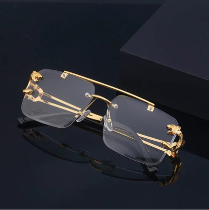 New Retro Rimless Sunglasses For Men Steampunk Sunglasses Women Punk Fashion Glasses Vintage Shades Gafas De Sol Sonnenbrill Sun