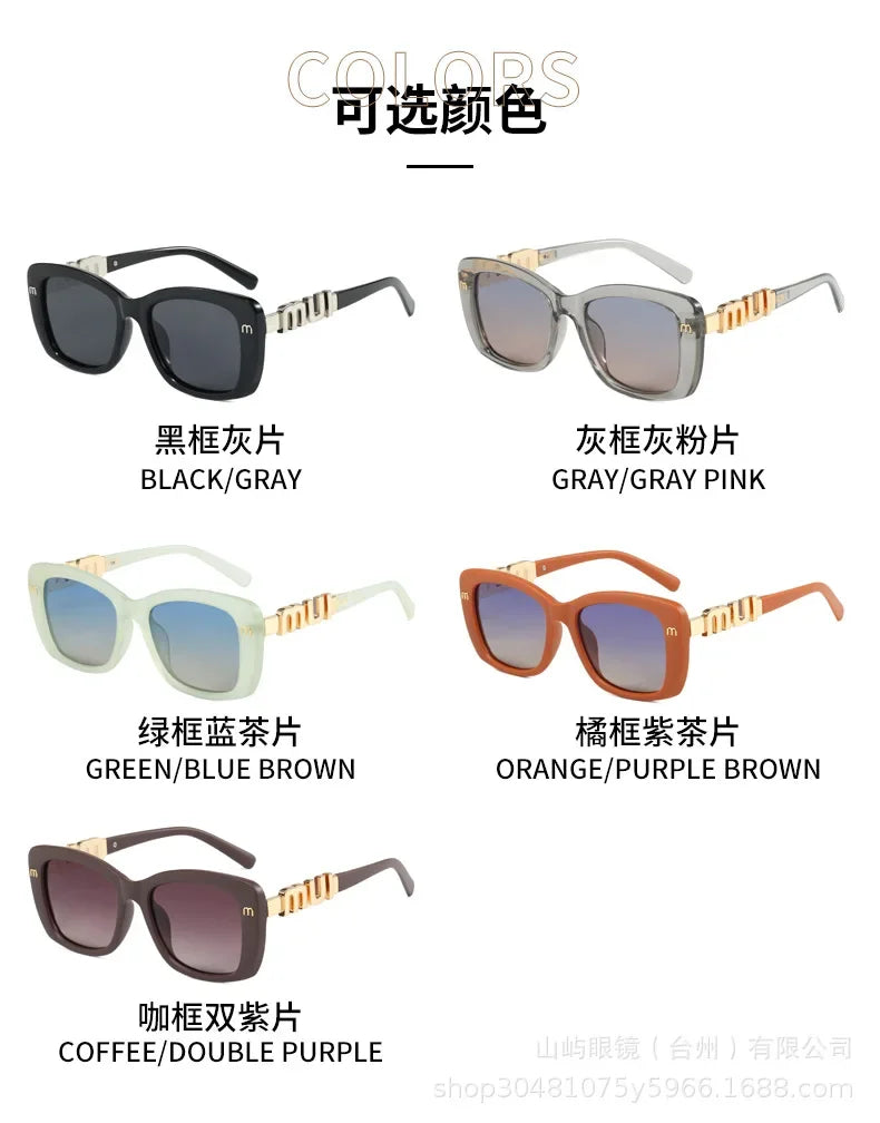 Ins Big Square Polarized Sunglasses 2025 New Fashion Women Men High-end Letters Sun Glasses Ladies Trendy Gafas De Sol UV400
