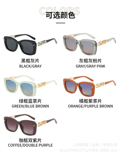 Ins Big Square Polarized Sunglasses 2025 New Fashion Women Men High-end Letters Sun Glasses Ladies Trendy Gafas De Sol UV400