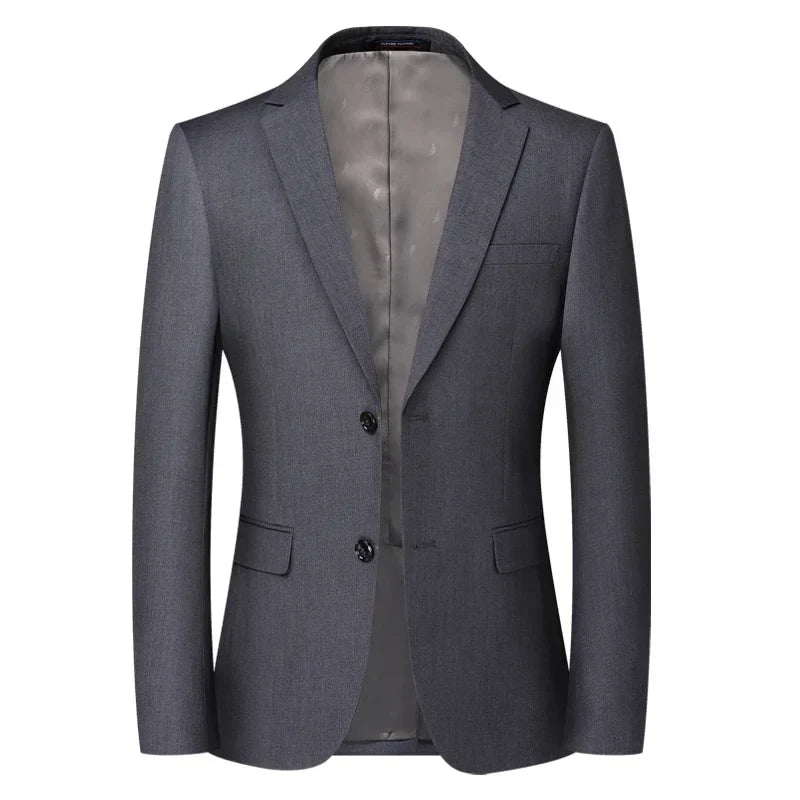 2026 Blazer New Men's Fashion Business Solid Color British Style Professional Work Groom Wedding Dress Best Man Blazer Jacket