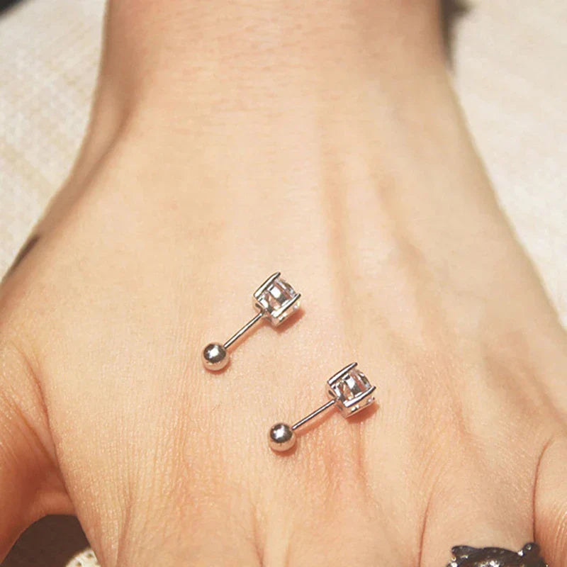 S925 Sterling Silver D Color 1 Carat Moissanite Screw Earrings For Women Fine Jewelry 18K Plated 4 Prong Party Earring Gift