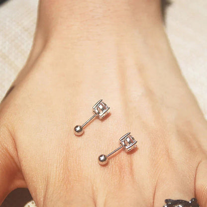 S925 Sterling Silver D Color 1 Carat Moissanite Screw Earrings For Women Fine Jewelry 18K Plated 4 Prong Party Earring Gift
