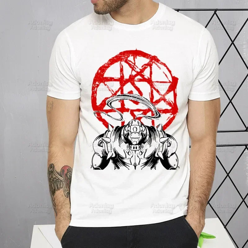 Fullmetal Alchemist T Shirt Harajuku Alphonse Elric TShirts Short Sleeve Fashion Casual Edward Elric T-Shirt Tops Tees