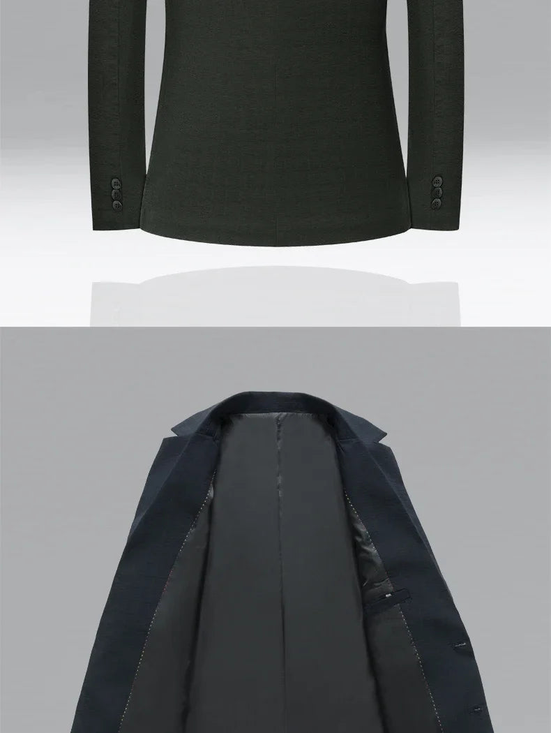 Brand Business England Style Men Suit Slim Fit Easy Care Spring Autumn Wedding Black Formal Blazer for Men Clothing