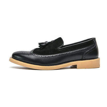 Men Business Dress Casual Fashion Elegant Formal ShoesSlip-on Evening Dress Loafers Party Tassel Leather Shoes Wedding Shoes
