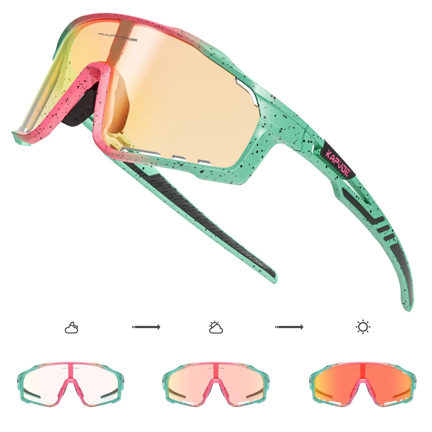 Color Photochromic Cycling Glasses MTB Sunglasses for Men Women Sport Speed Mountain Bike Bicycle Cycl Eyewear Goggle