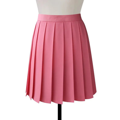 Women High Waist Pleated Midi Skirt Y2k Summer Knee-length Preppy Style Harajuku  Hot Street School Cosplay Casual Female Faldas