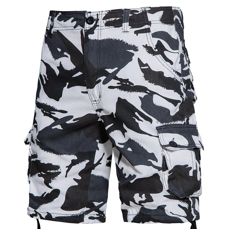 Tactical Cargo Shorts Men Camo Joggers Shorts Casual Outdoor Sports Half Pants Pocket Cotton Breathable Cargo Shorts
