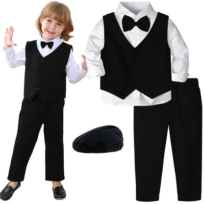 Kids Clothes Boys Wedding Suit Toddler Gentleman Outfit Infant Birthday Baptism Set Baby Formal Party Gift Christening Blazer