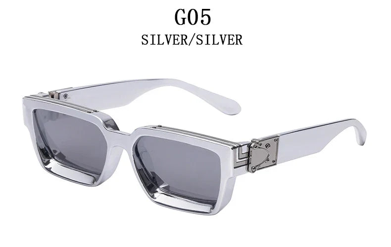 Retro Millionaire Sunglasses For Men 2024 Vintage Square Sunglasses Women Trendy Designer Fashion Glasses Gafas De Sol Hombre
