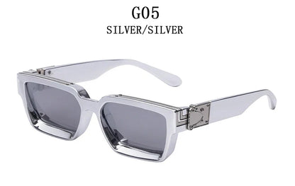 Retro Millionaire Sunglasses For Men 2024 Vintage Square Sunglasses Women Trendy Designer Fashion Glasses Gafas De Sol Hombre