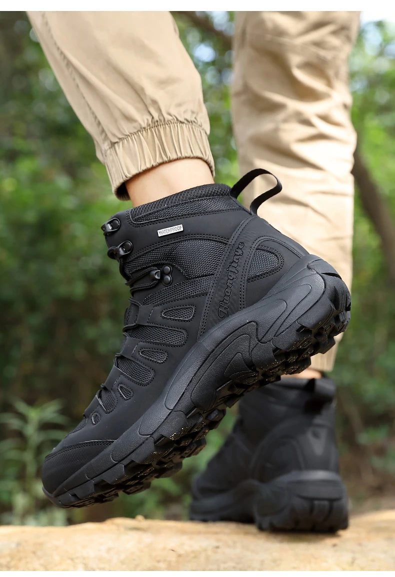 New Men Tactical Boot Breathable Safety Anti-Slip Hunting Boot Motorcycle Male Army Boots Desert Climbing Hiking Shoes Size Plus