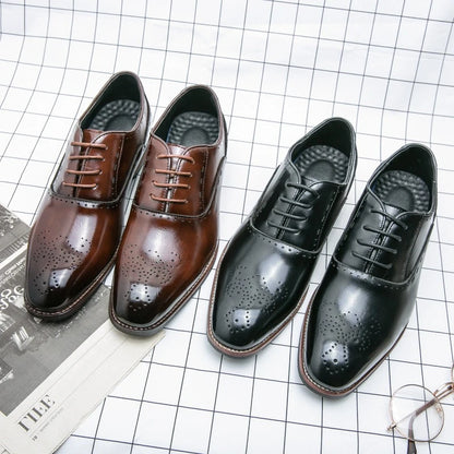 High Quality Leather Business Formal Shoes 2026 Classic Italian Casual Dress Shoes Men Elegant Office Formal Oxford Shoes