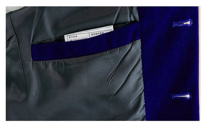 Men's Light Luxury Golden Velvet Coat Youth Fashion Trend Solid Color Stand Collar MAO Suit Handsome Boutique Item