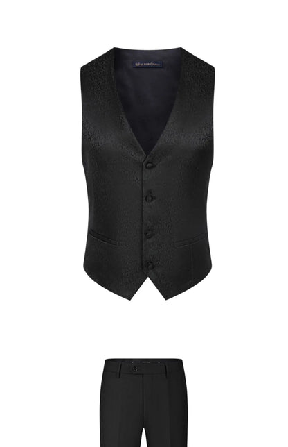 2025 New Wedding Host Performance Men's Suit Dress Three-piece Botanical Floral Pattern  Blazer  for Men with Pants and Vest
