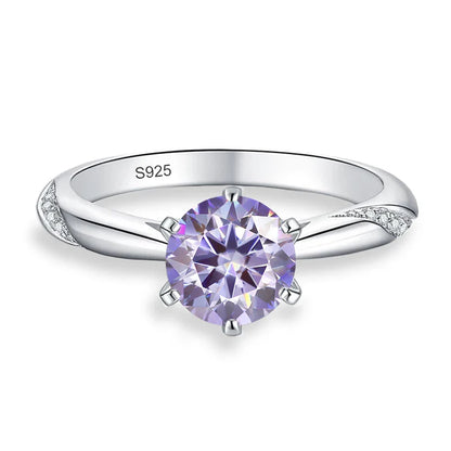 0.5ct 1ct 2ct Blue Pink Grey Moissanite Rings Gifts for Women 925 Sterling Silver Wedding Band Women's Ring Woman Rings