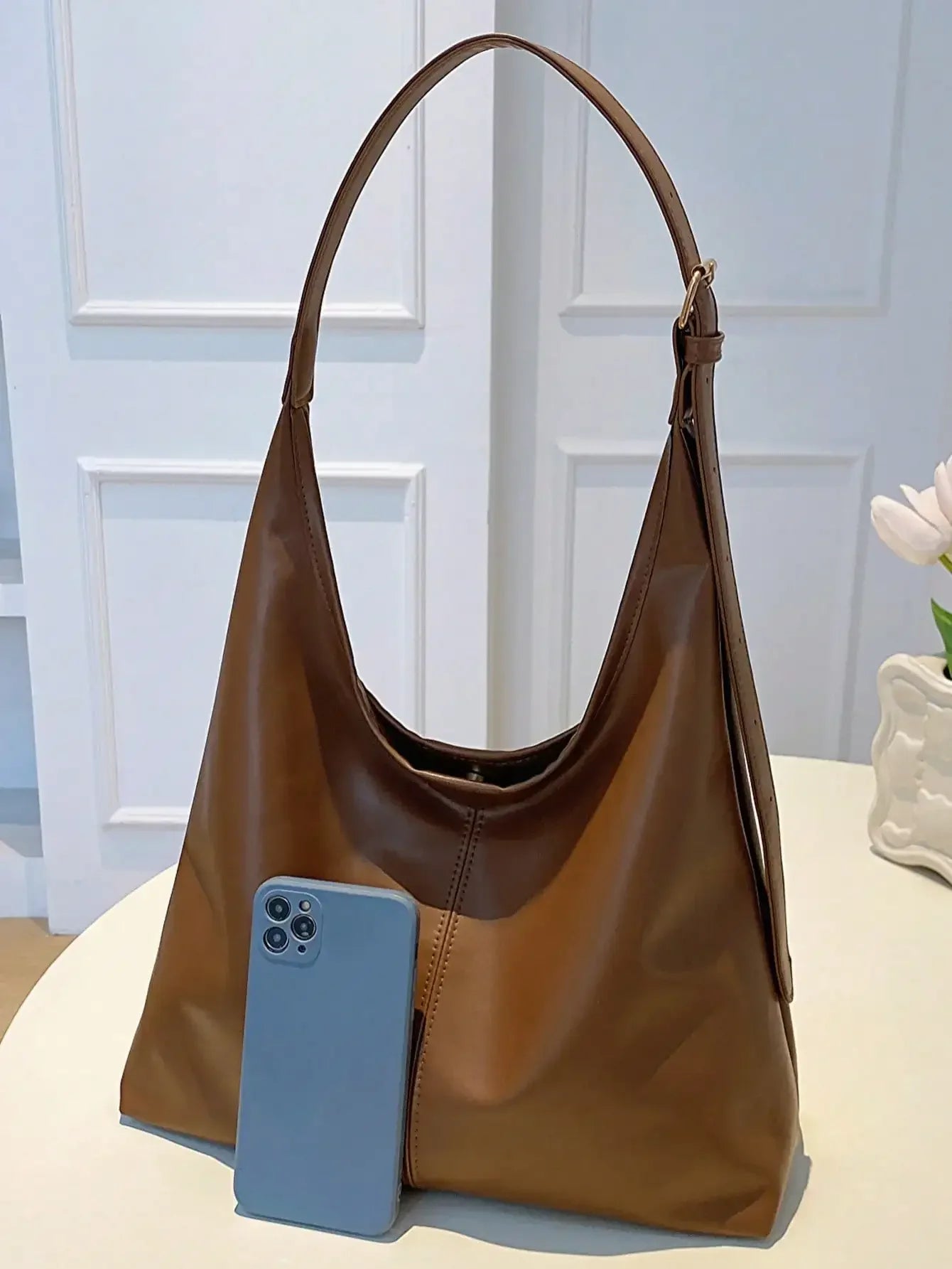 Large Capacity Solid Color Women's Shoulder Bag, Multifunctional Crossbody Bag, Women's Shoulder Tote Bag, Large Capacity Crossbody Tote Bag, Casual Work Bag