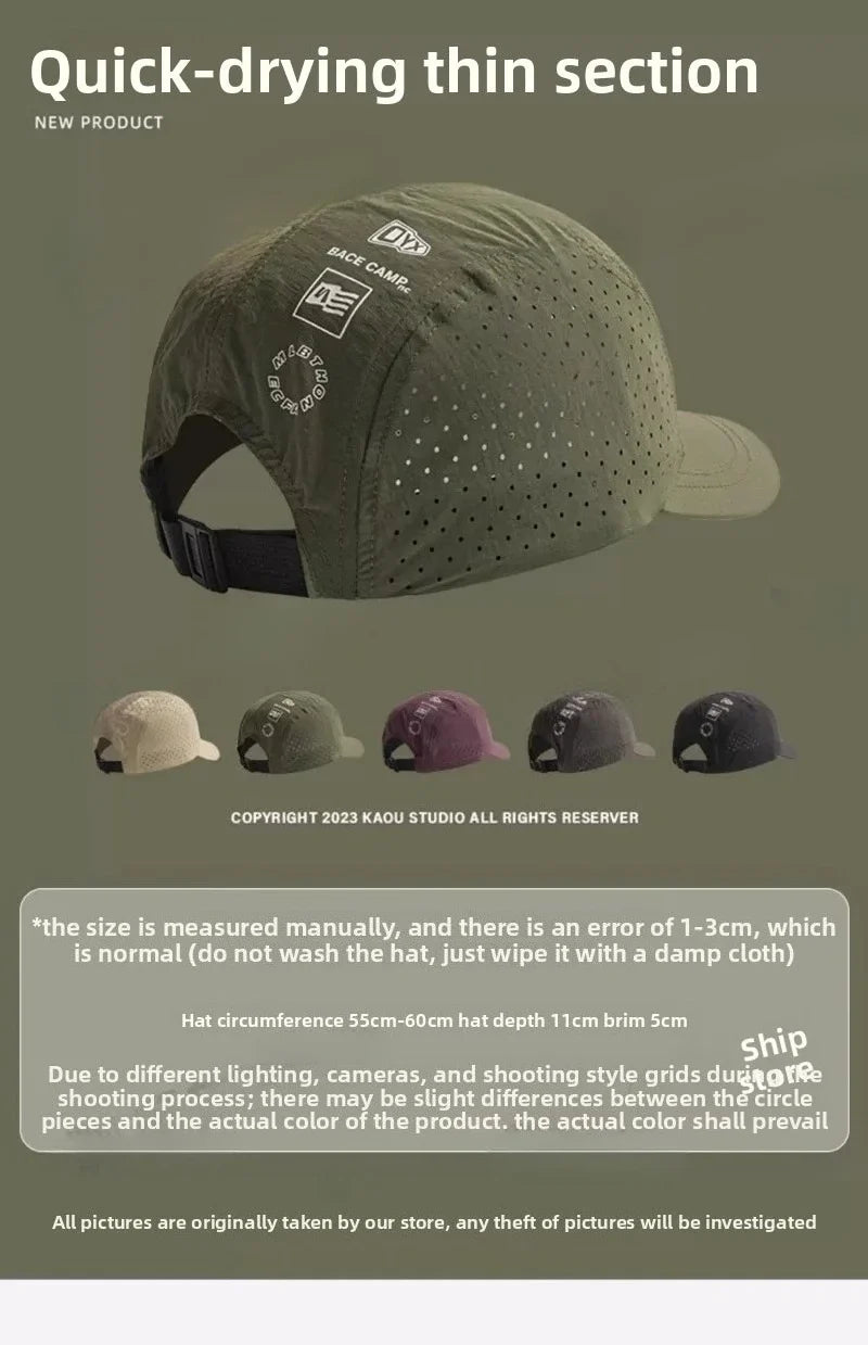 Summer Thin Breathable Mesh Baseball Caps for Men and Women Outdoor Camping Leisure Sun Protection Quick-drying Hiking Hats