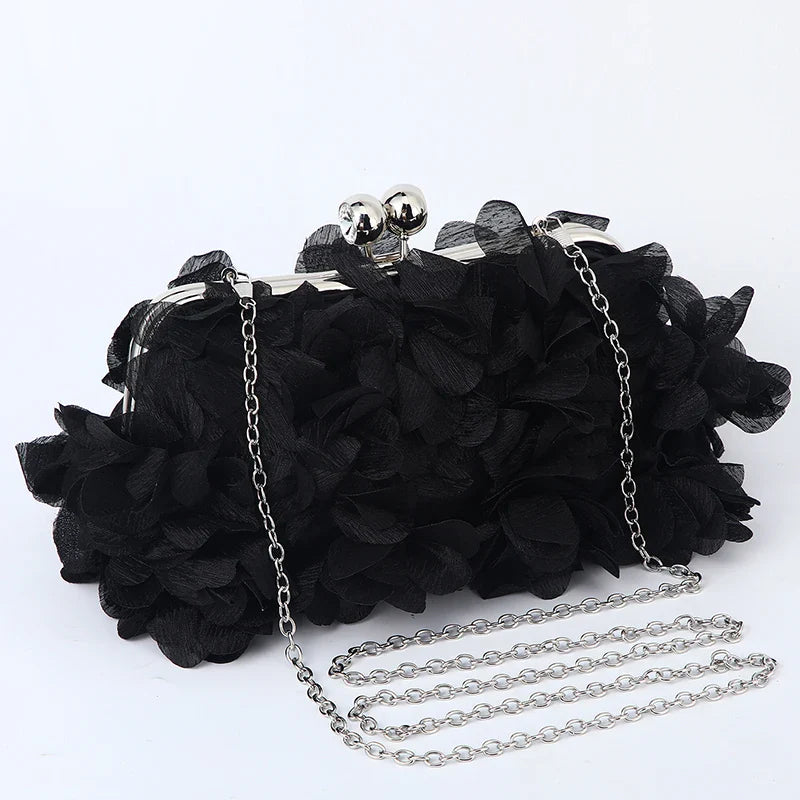 Flower Dinner Purse Designer Floral Chain Crossbody Bride Handbag Clutches Woman Petal Evening Party Clutch Wedding Dress Bag