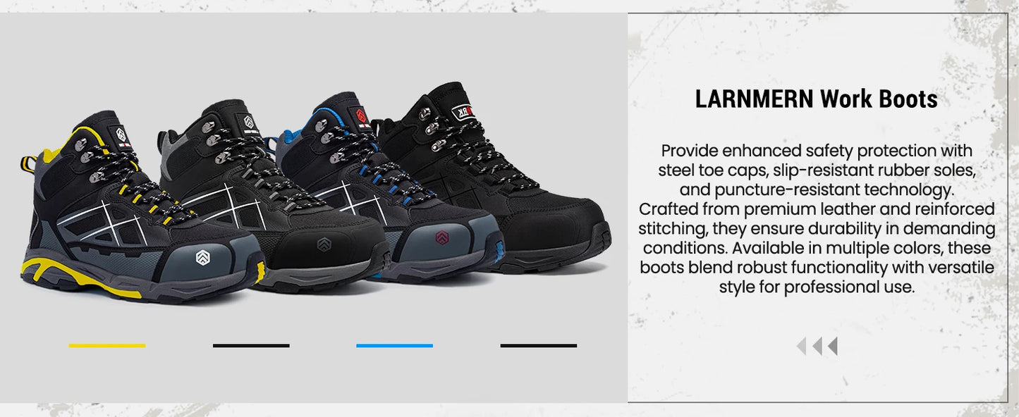 Men's Steel Toe Safety Work Boots shoe Non Slip Shoes for Man Anti-puncture Anti-static Protective Safety Boots