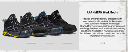 Men's Steel Toe Safety Work Boots shoe Non Slip Shoes for Man Anti-puncture Anti-static Protective Safety Boots