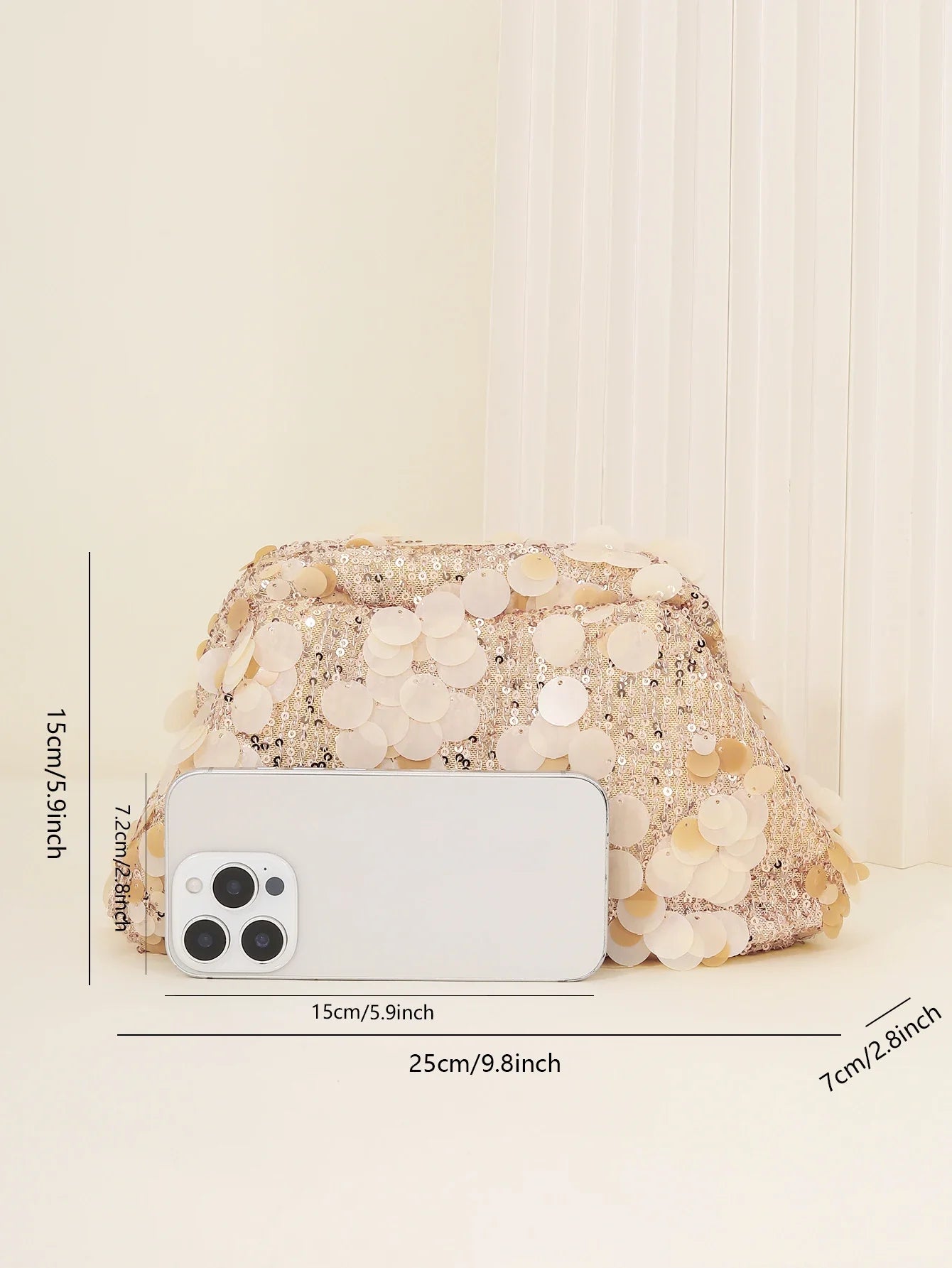 Dinner bag Fashion sequin messenger bag Women's simple handbag, large sequin clutch bag Versatile chain shoulder messeng  bag