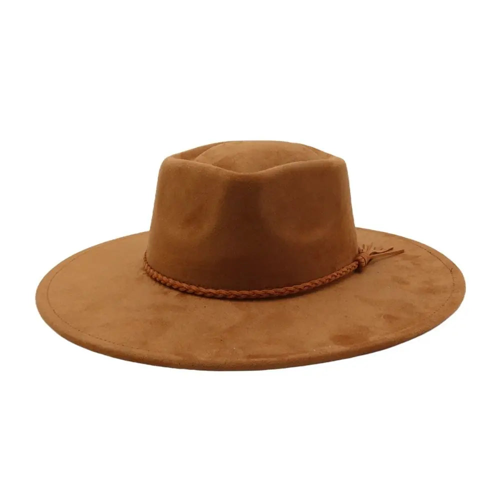 Fashion Heart Design Vegan Suede Hat Wide Brim Blank Style Wide Brim Hat Fedora Hat