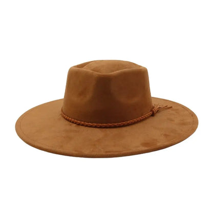 Fashion Heart Design Vegan Suede Hat Wide Brim Blank Style Wide Brim Hat Fedora Hat