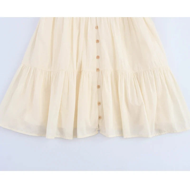 Flower Embroidered Mini Dress Women Tassel Pleated Short Dresses for Woman Summer Beach Women's Dress Boho Dress Woman