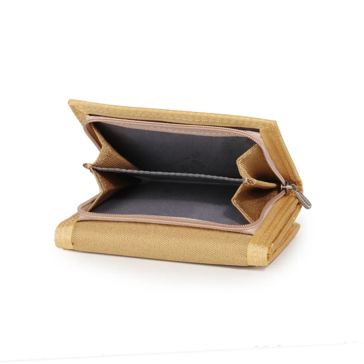 Men'S 5 Colors Korean Tri-Fold Coin Purse Canvas Wallet Solid Color Fashion Slim Multifunctional Classic Portable Card Holder