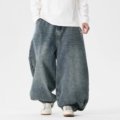 Spring Men Streetwear Denim Pants Men Harajuku Washed Baggy Jeans Men Y2K Fashion Punk Casual High Waist Wide Leg Pants